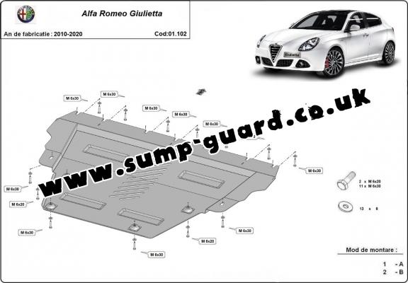 Steel sump guard for Alfa Romeo Giulietta