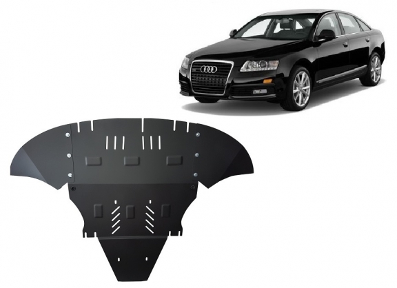 Steel sump guard for Audi A6 with side flaps