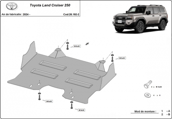 Steel sump guard for Toyota Land Cruiser 250
