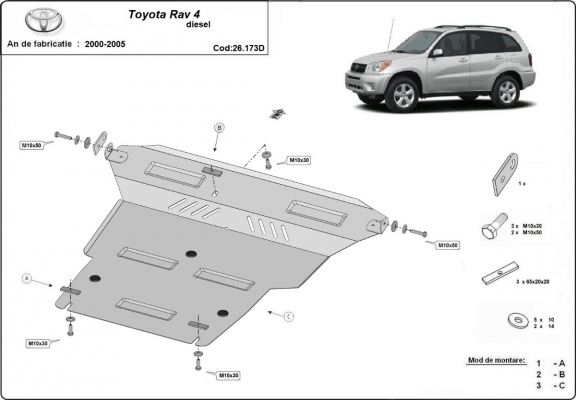 Steel sump guard for Toyota Rav4 Diesel