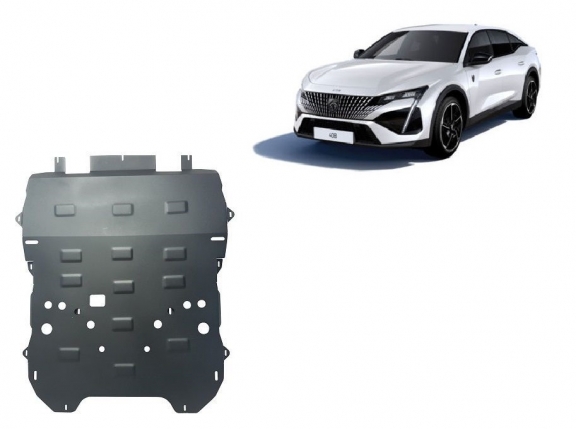 Steel sump guard for Peugeot 408