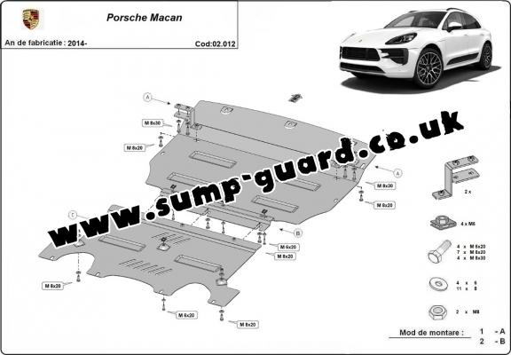 Steel sump guard for Porsche Macan