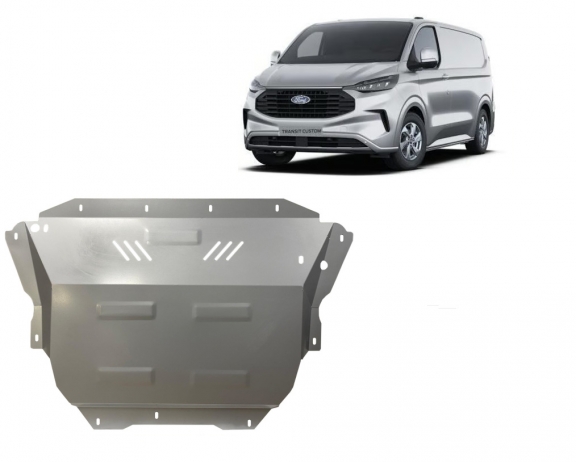 Galvanized steel sump guard for Ford Transit Custom