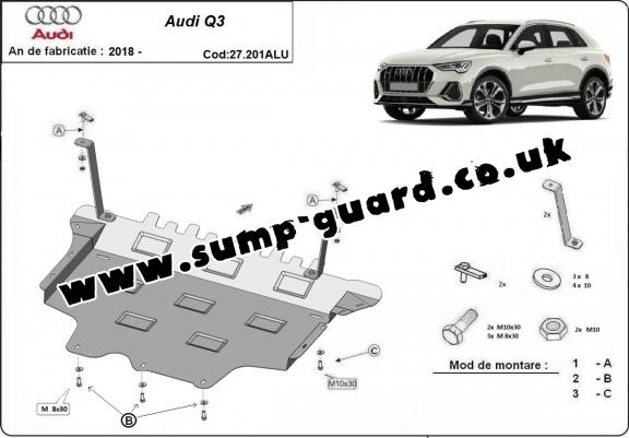 Aluminum sump guard for Audi Q3