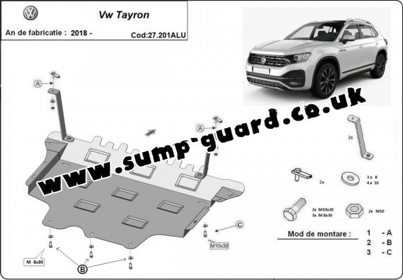 Aluminum sump guard for VW Tayron