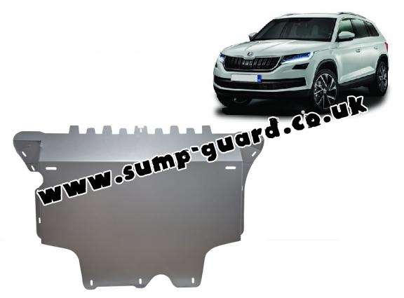 Aluminum sump guard for Skoda Kodiaq