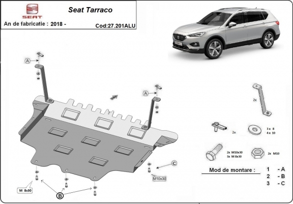 Steel sump guard for Seat Tarraco