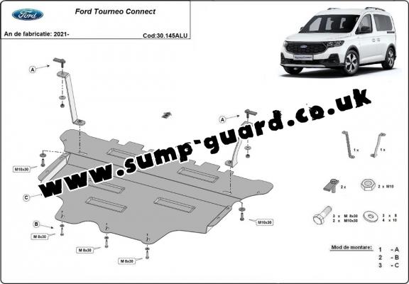 Aluminum sump guard for Ford Tourneo  Connect
