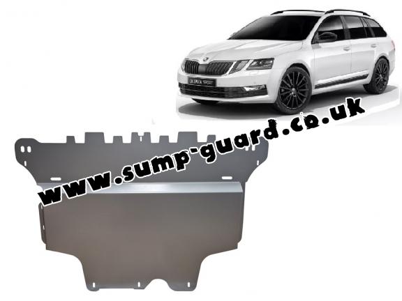 Aluminum sump guard for the protection of the engine and the gearbox for Skoda Octavia 3