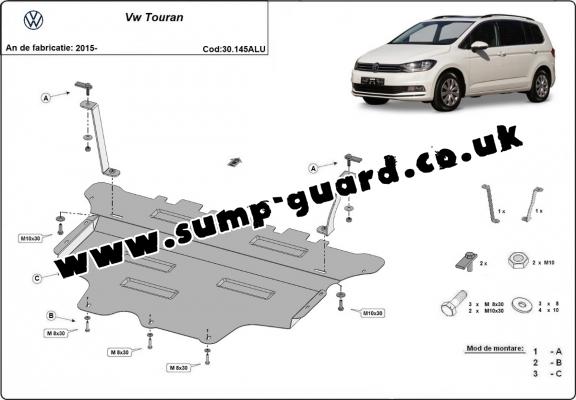 Aluminum sump guard for VW Touran