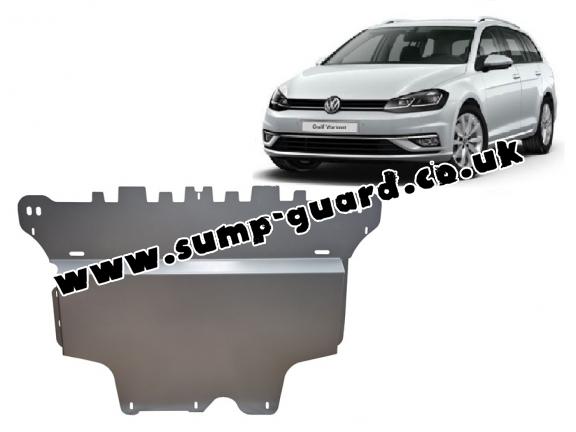 Aluminum sump guard for the protection of the engine and the gearbox for VW Golf 7