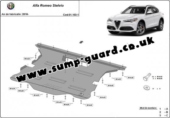 Steel sump guard for Alfa Romeo Stelvio