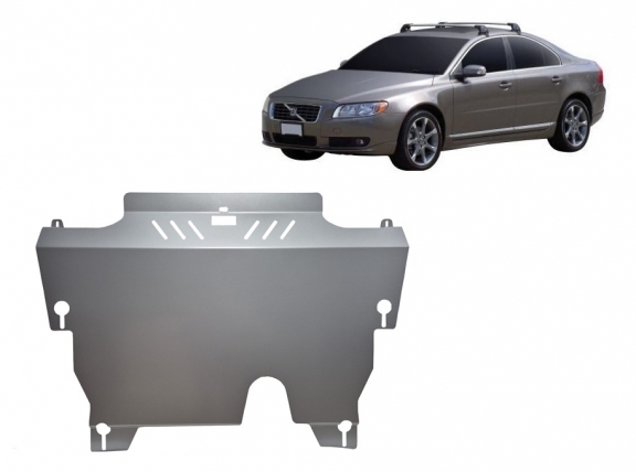 Aluminum sump guard for the protection of the engine and the gearbox for Volvo S80