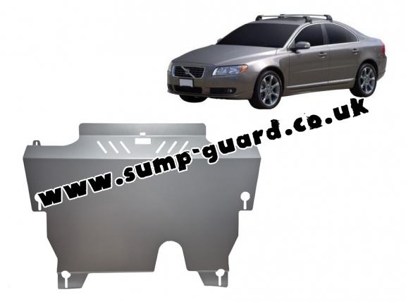 Aluminum sump guard for the protection of the engine and the gearbox for Volvo S80