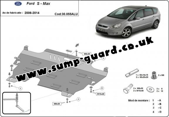 Aluminum sump guard for Ford S-Max