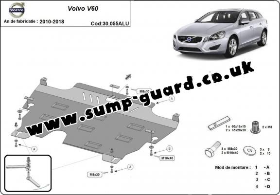Aluminum sump guard for Volvo V60