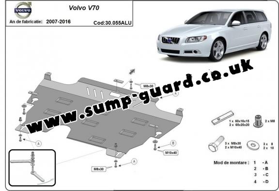Aluminum sump guard for Volvo V70