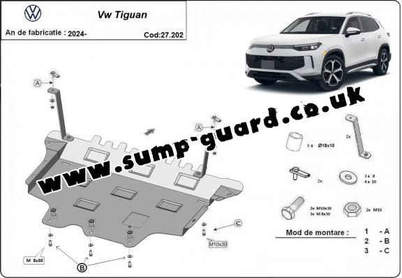 Steel sump guard for Volkswagen Tiguan