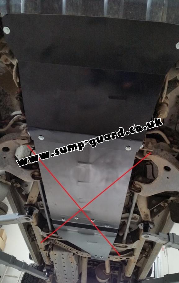 Steel sump guard for the protection of the engine and the radiator for Nissan Pick Up