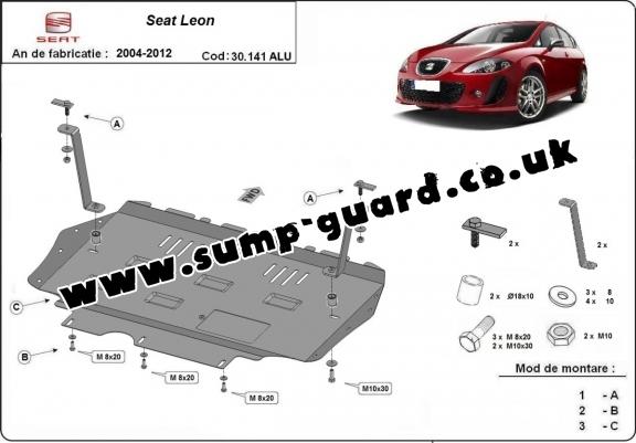 Aluminum sump guard for Seat Leon Mk2