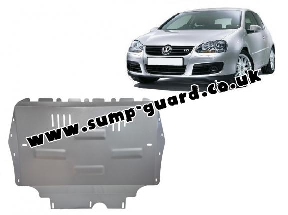 Aluminum sump guard for Vw Golf mk5