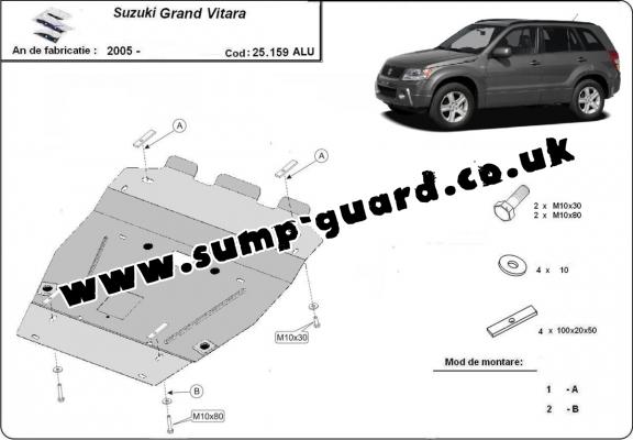Aluminum sump guard for Suzuki Grand Vitara 2