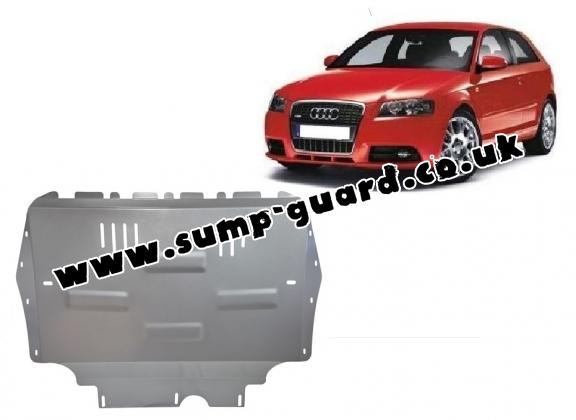 Aluminum sump guard for the protection of the engine and the gearbox for Audi A3