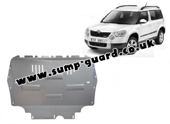Aluminum sump guard for the protection of the engine and the gearbox for Skoda Yeti