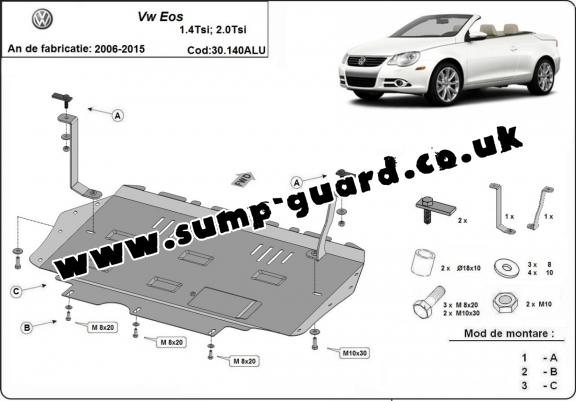 Aluminum sump guard for Volkswagen Eos