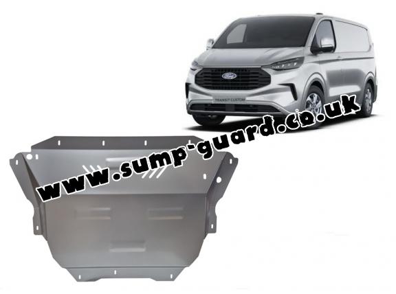 Aluminum sump guard for the protection of the engine and the gearbox for Ford Transit Custom