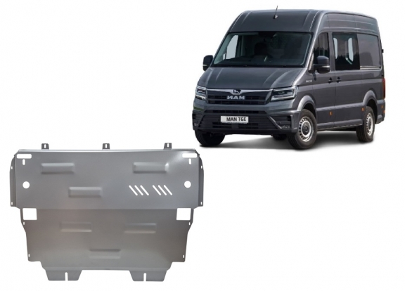 Aluminum sump guard for MAN Tge