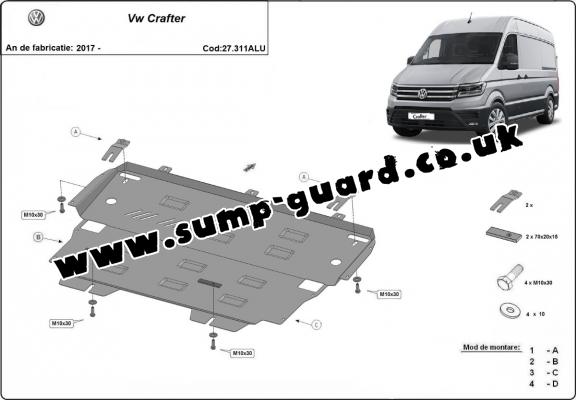 Aluminum  sump guard for Vw Crafter
