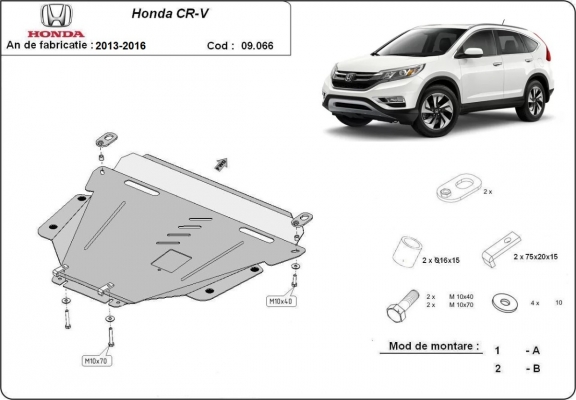 Steel sump guard for Honda CR-V Gen 4