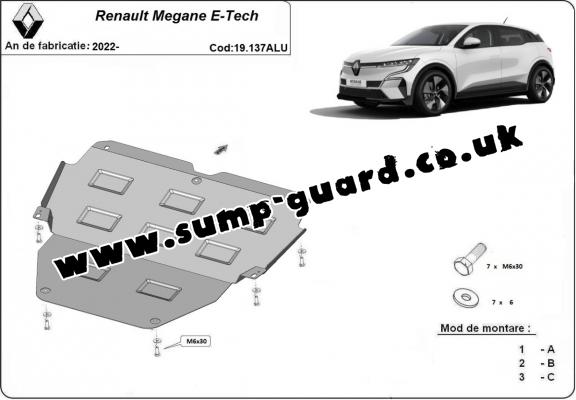 Aluminum sump guard for Renault Megane E-Tech