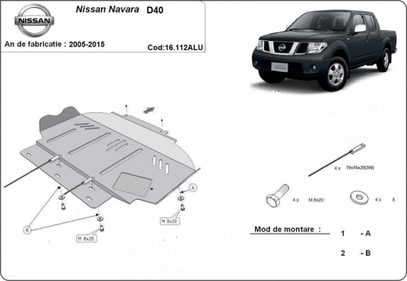 Aluminum sump guard for Nissan Navara