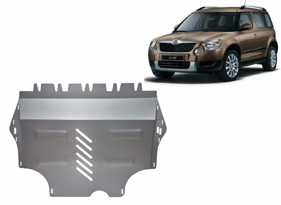Aluminum sump guard for the protection of the engine and the gearbox for Skoda Yeti