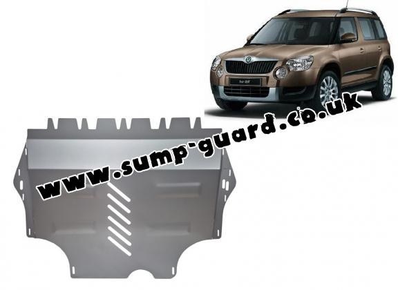 Aluminum sump guard for the protection of the engine and the gearbox for Skoda Yeti