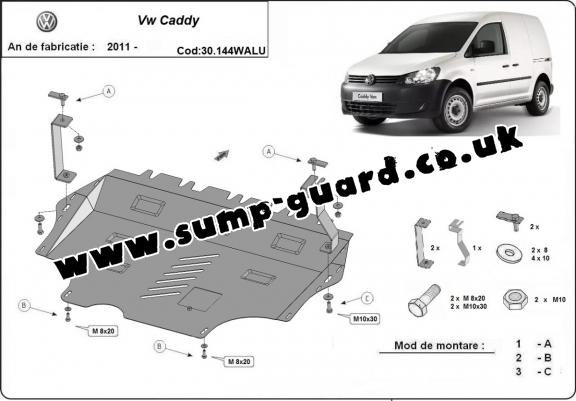 Aluminum sump guard for VW Caddy  - Webasto
