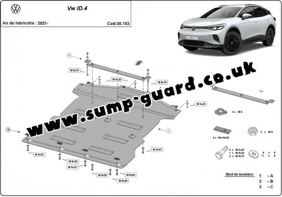 Steel sump guard for Volkswagen ID 4