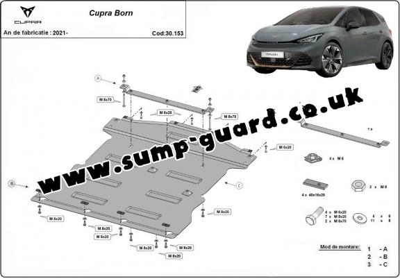 Steel sump guard for Cupra Born