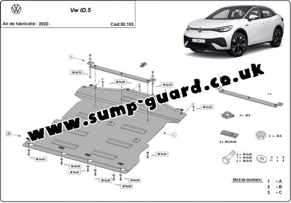 Steel sump guard for Volkswagen ID 5