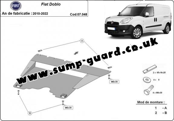 Steel sump guard for Fiat Doblo