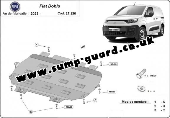 Steel sump guard for Fiat Doblo