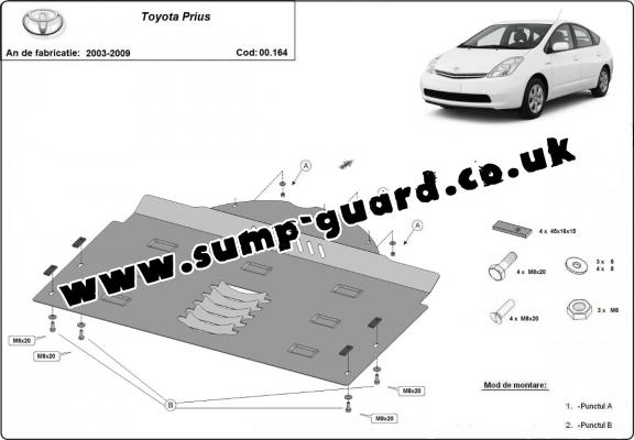 Steel catalytic converter guard/cat lock for Toyota Prius