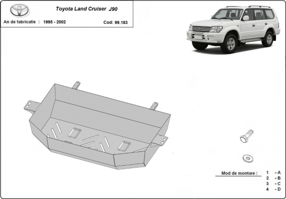 Steel fuel tank guard  for Toyota Land Cruiser J90