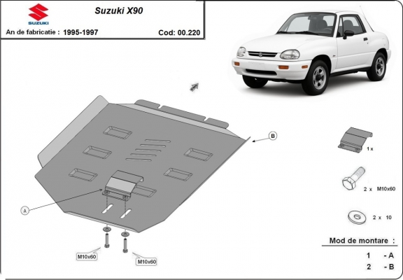 Steel gearbox guard for Suzuki X90