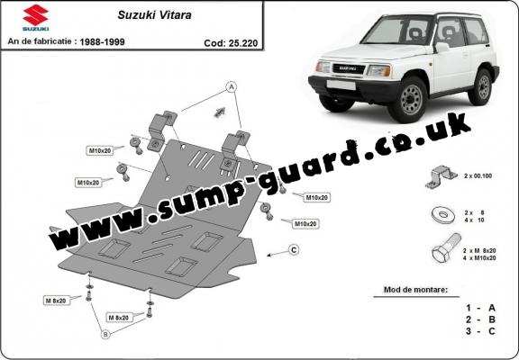 Steel sump guard for Suzuki Vitara