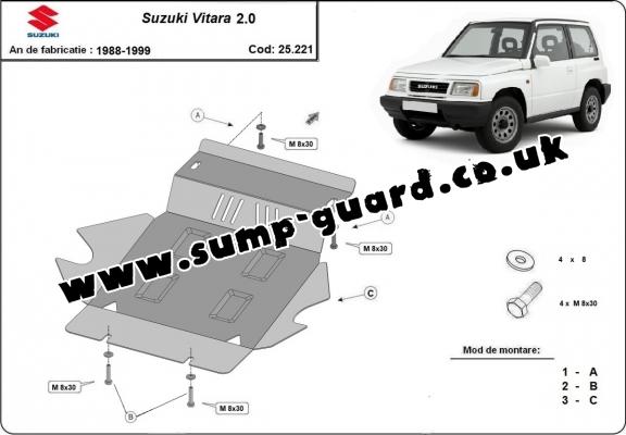 Steel sump guard for Suzuki Vitara 2.0
