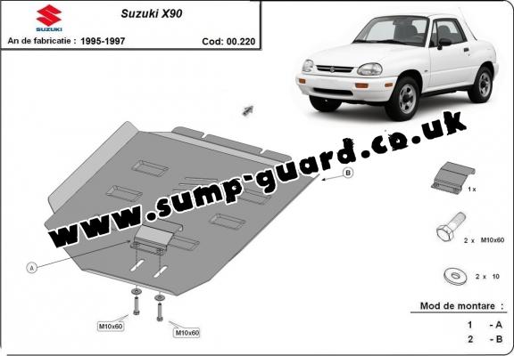 Steel gearbox guard for Suzuki X90