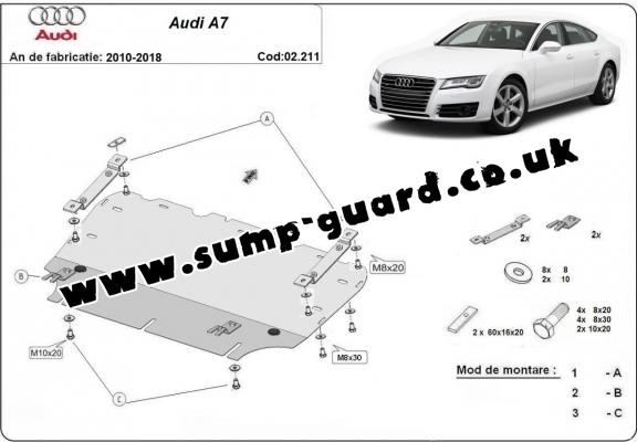Steel sump guard for Audi A7